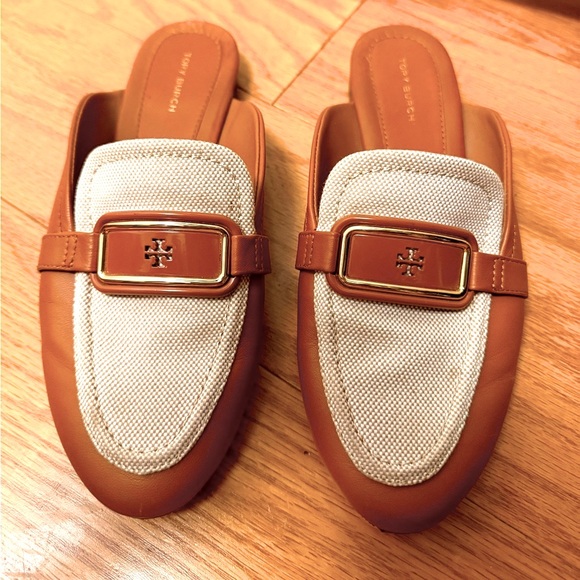 Tory Burch Brown and Cream Loafers, 7 - Picture 1 of 9